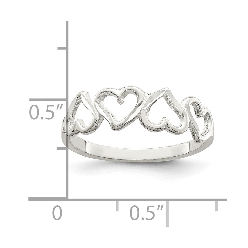 Sterling Silver D/C Heart Ring