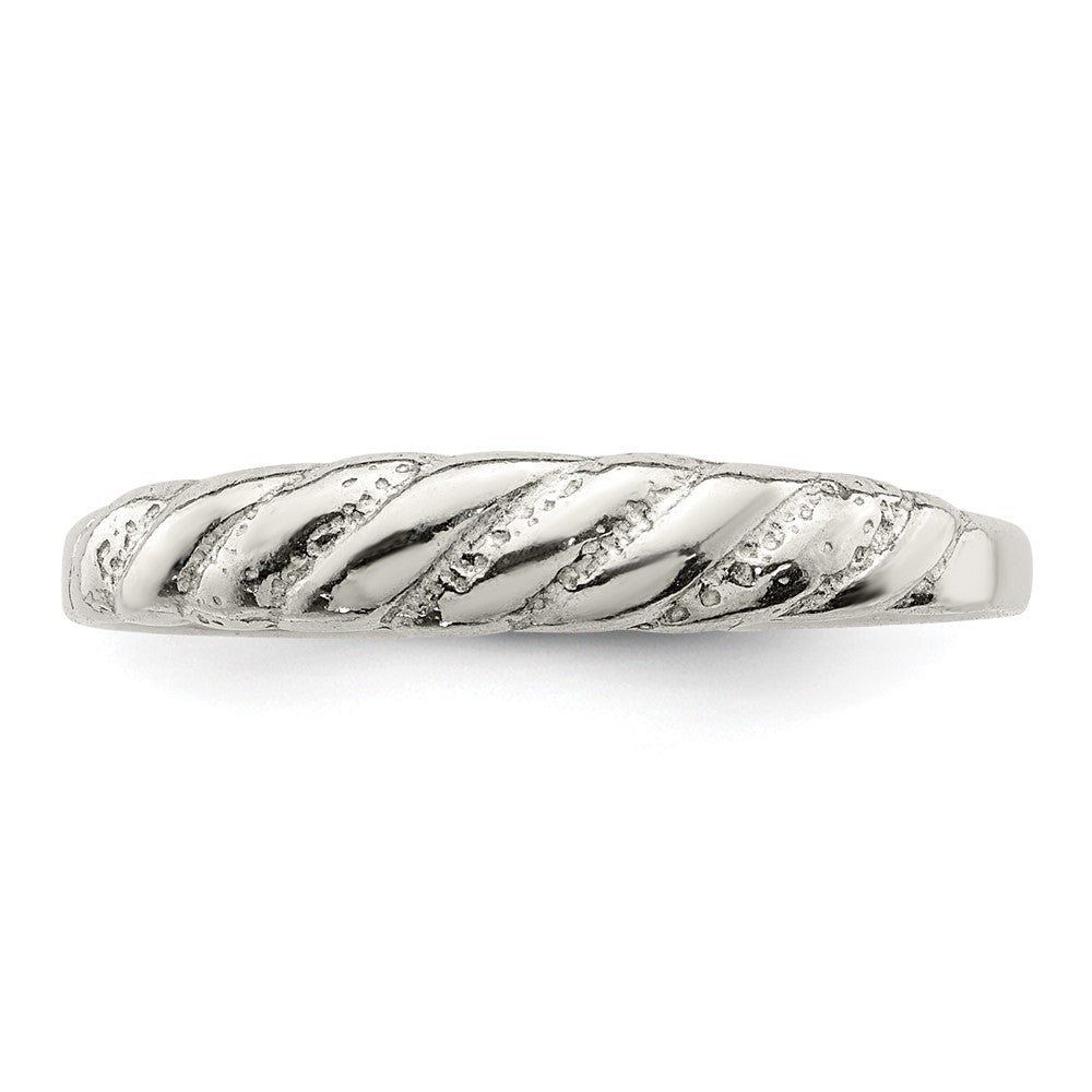 Sterling Silver Diamond-cut Twisted Ring