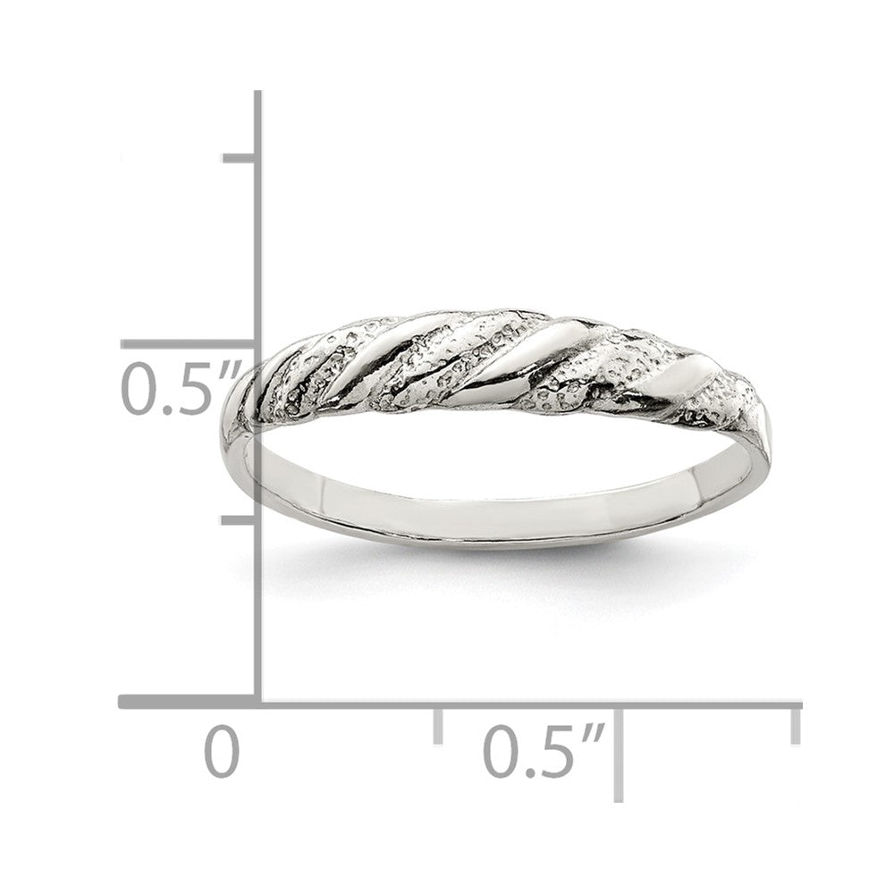 Sterling Silver Diamond-cut Twisted Ring