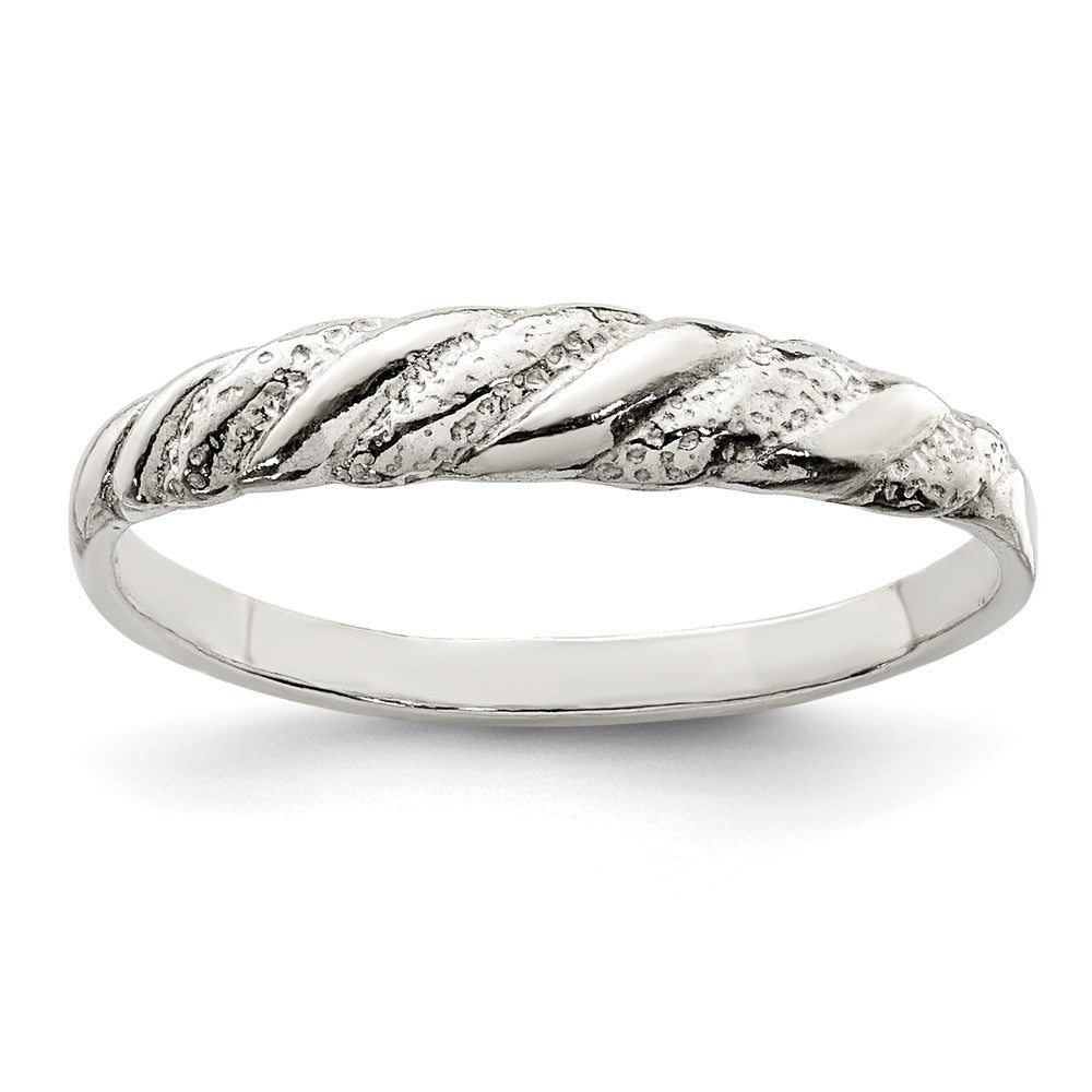 Sterling Silver Diamond-cut Twisted Ring