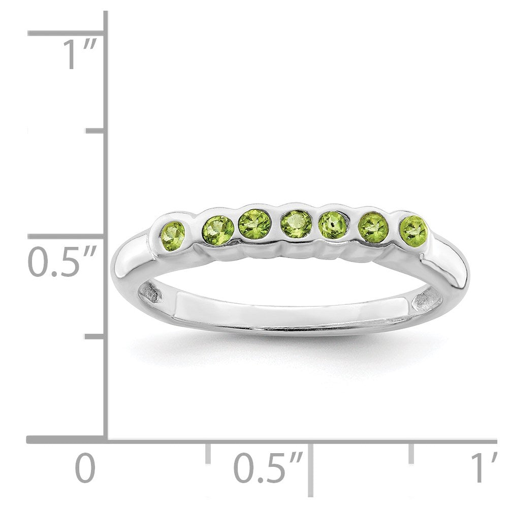 Sterling Silver Rhodium Peridot Ring