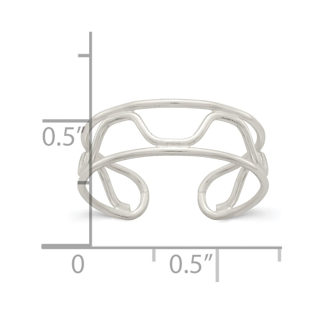 Sterling Silver Wave Toe Ring