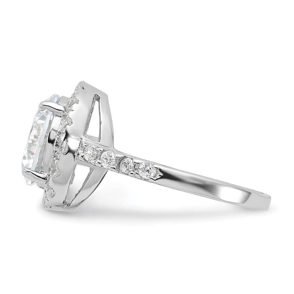 Sterling Silver Rhodium-plated CZ Ring