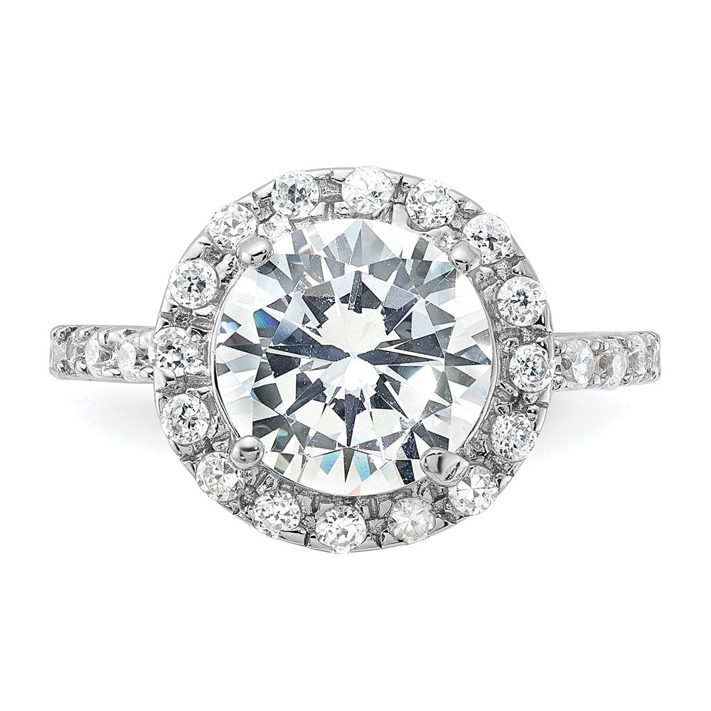 Sterling Silver Rhodium-plated CZ Ring