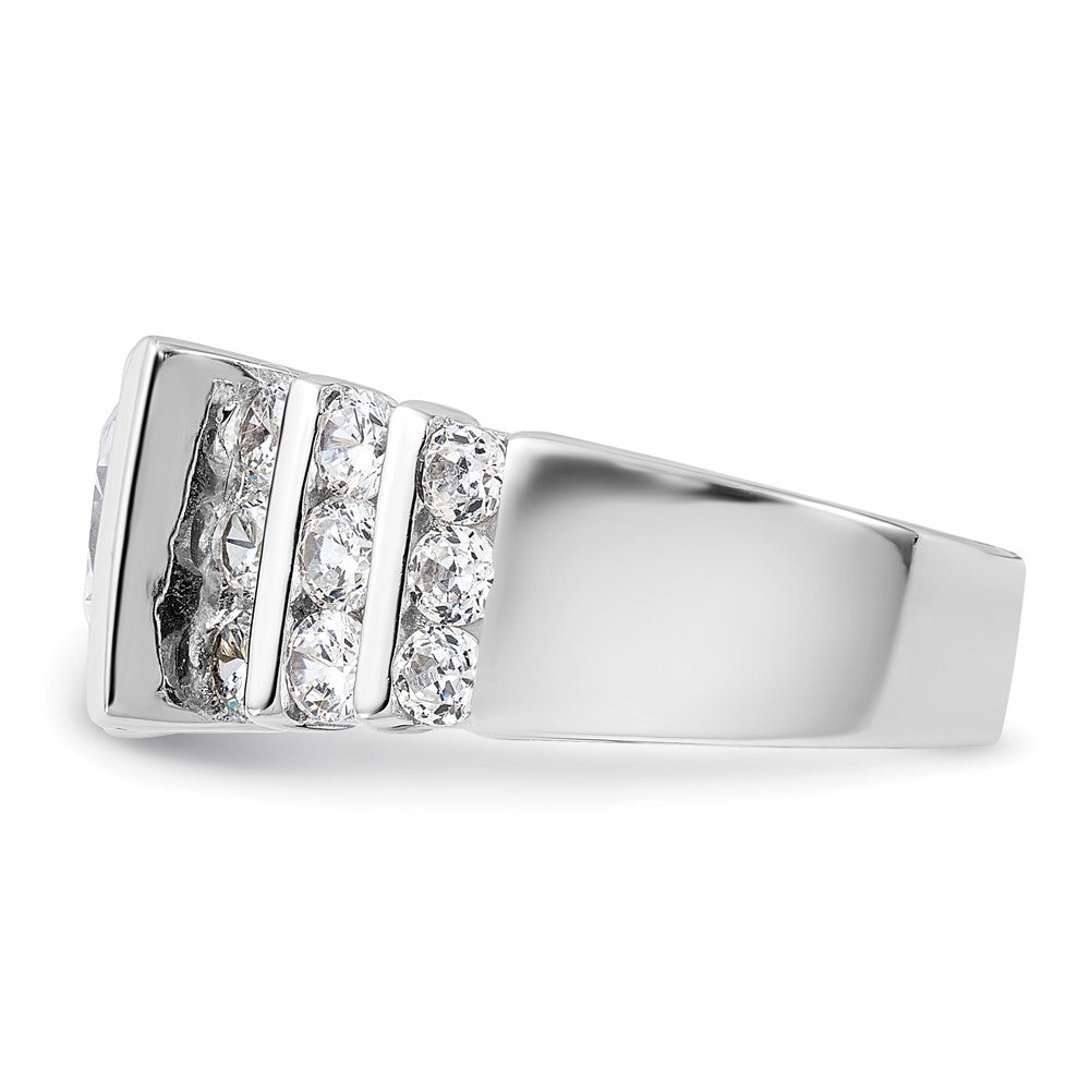 Sterling Silver Rhodium-plated CZ Ring