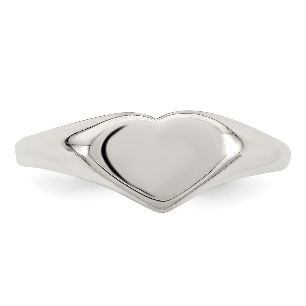 Sterling Silver Heart Signet Ring