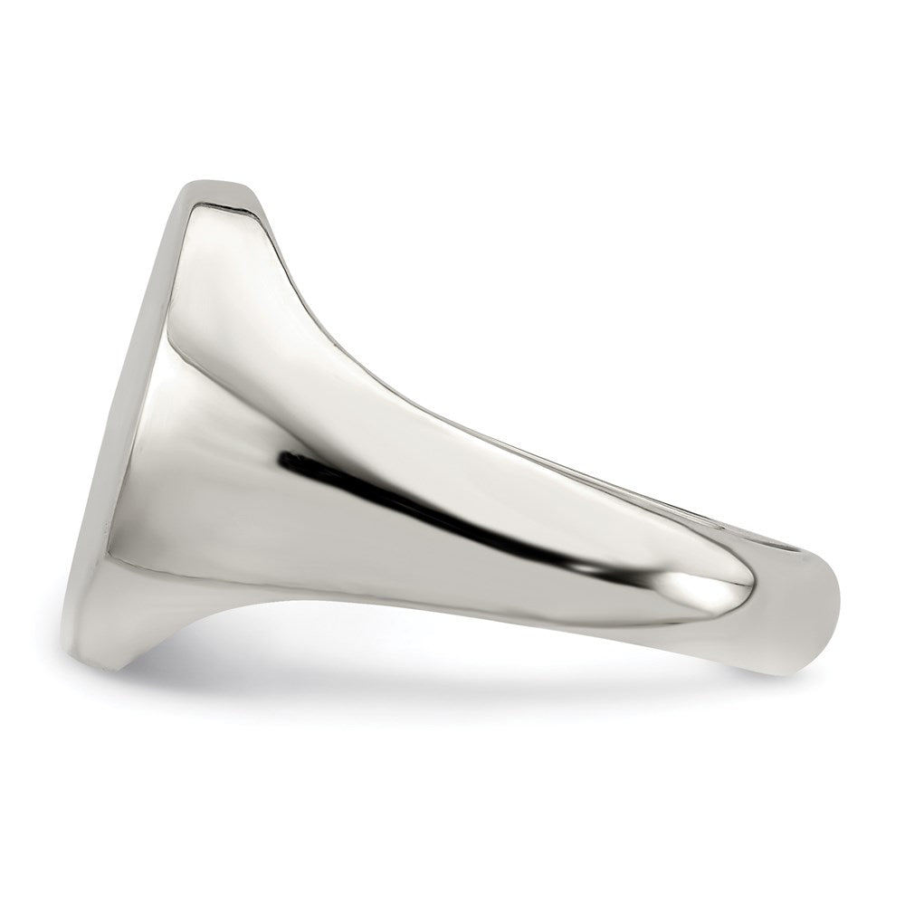 Sterling Silver 15x12mm Closed Back Signet Ring