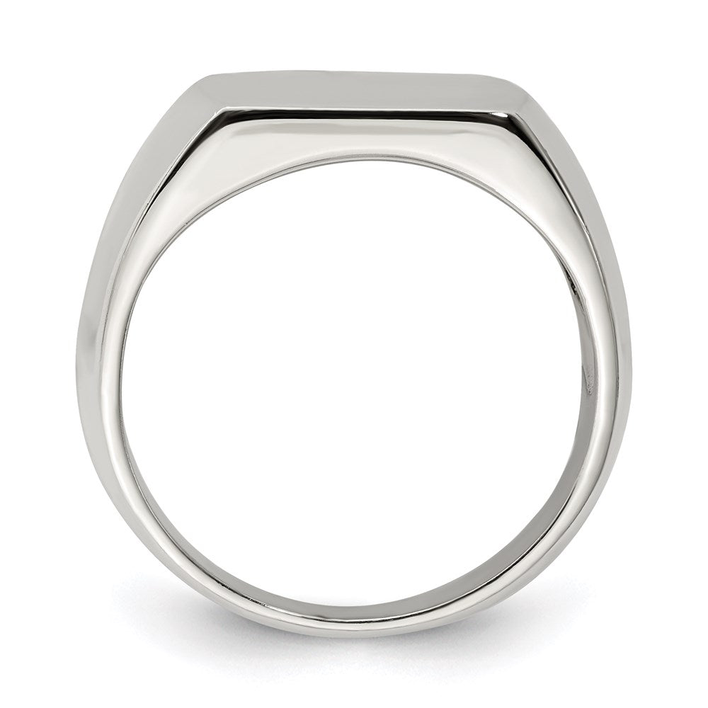 Sterling Silver 12x15mm Open Back Signet Ring