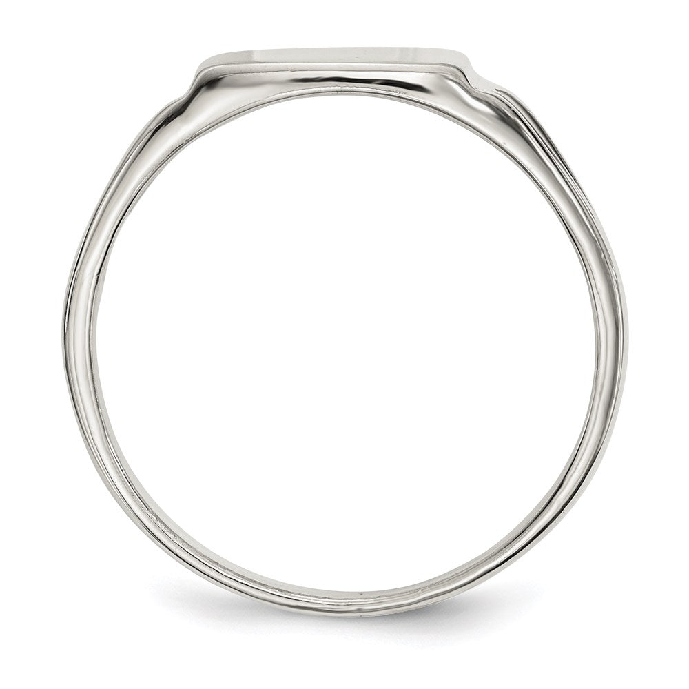 Sterling Silver 11x11mm Open Back Signet Ring