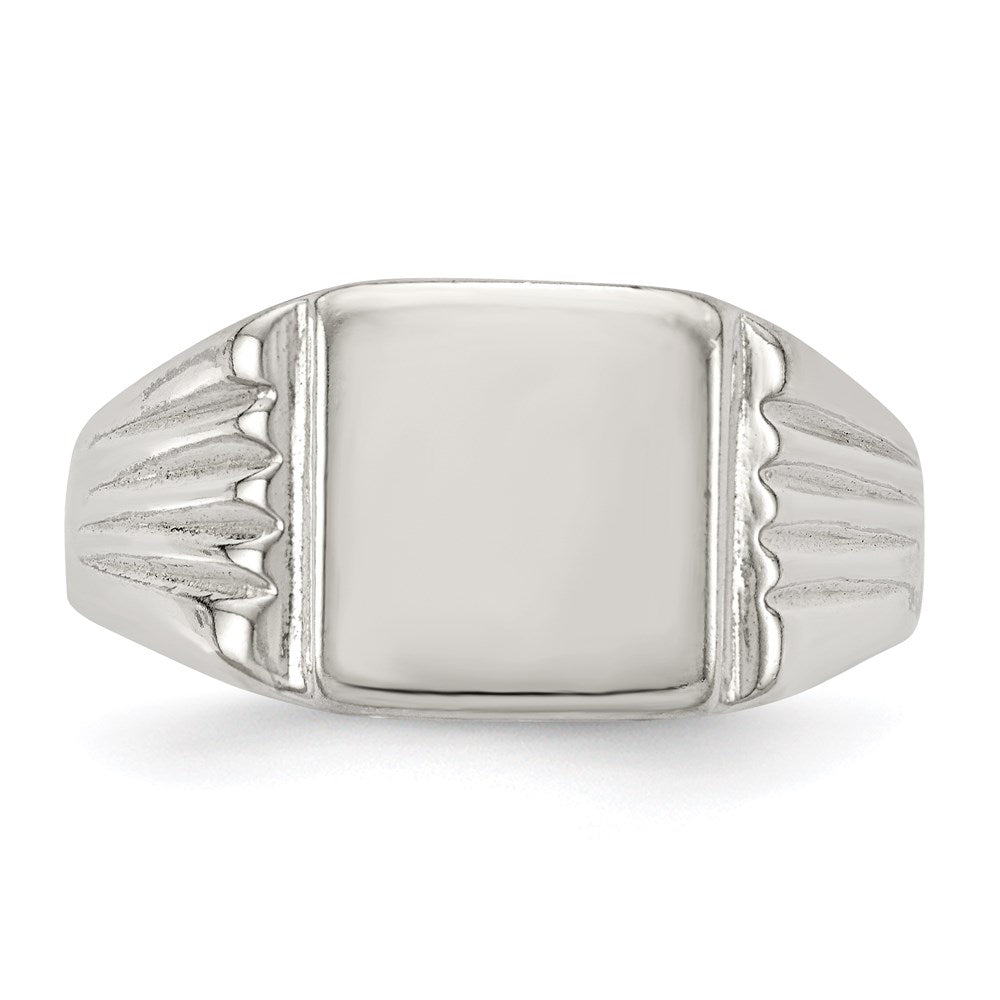 Sterling Silver 11x11mm Open Back Signet Ring