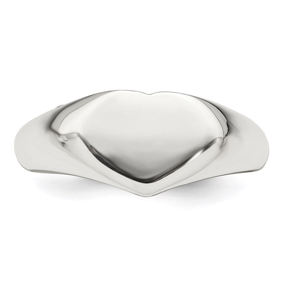 Sterling Silver Heart Signet Ring