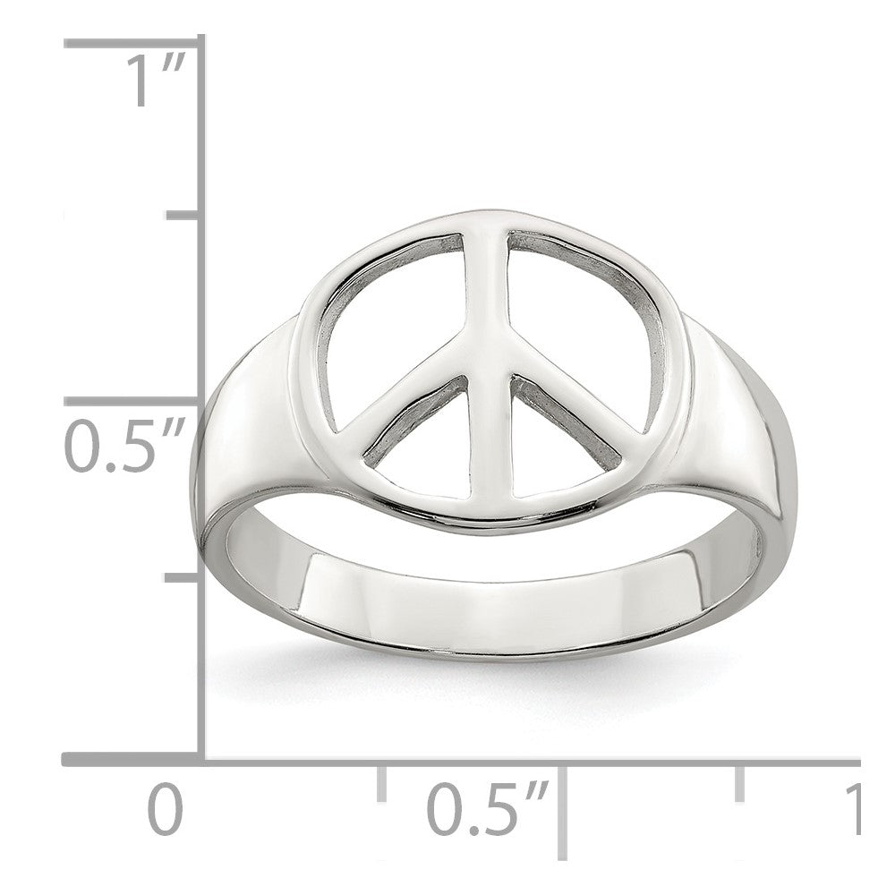 Sterling Silver Peace Sign Ring