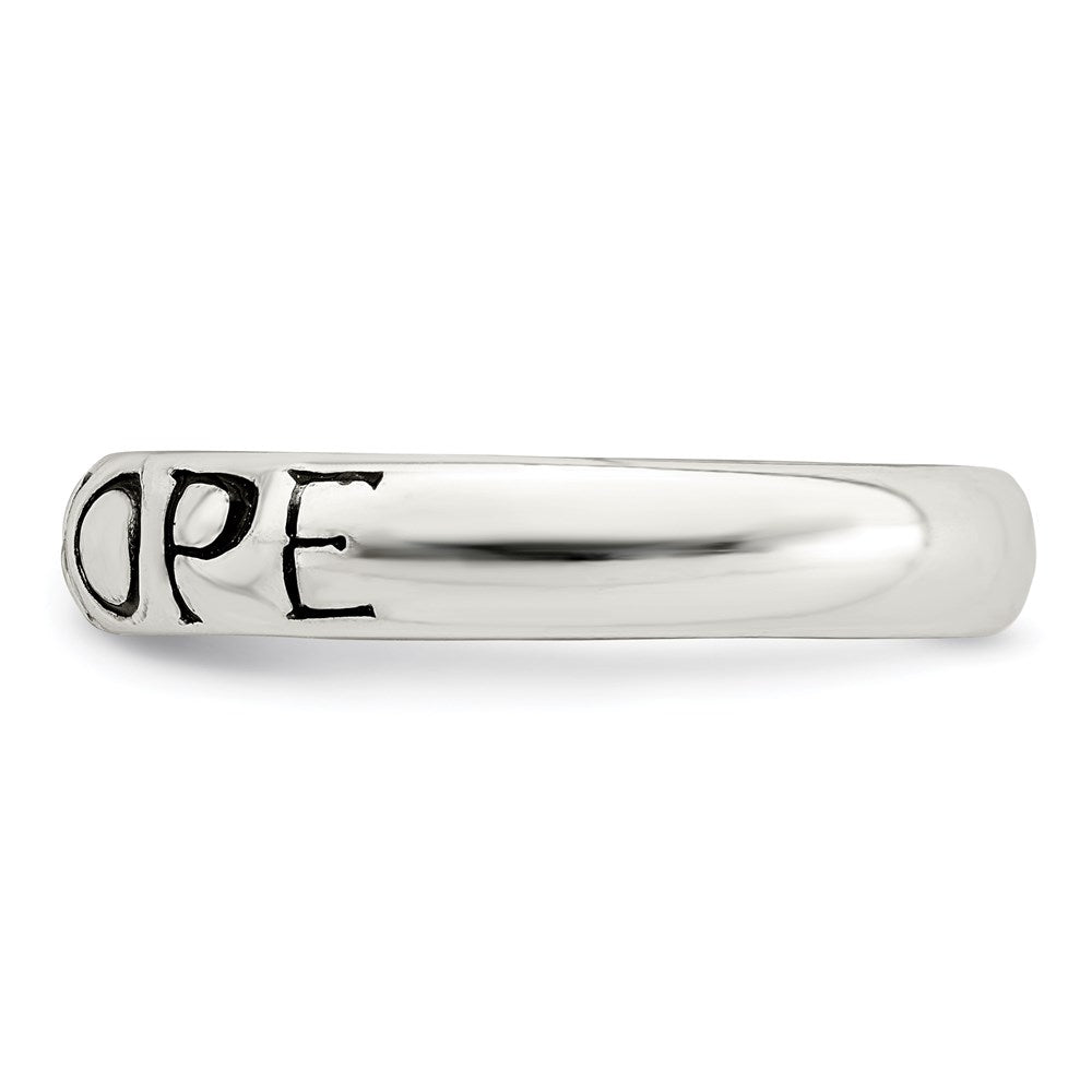 Sterling Silver Antiqued & Polished Hope Ring