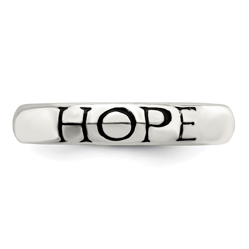 Sterling Silver Antiqued & Polished Hope Ring