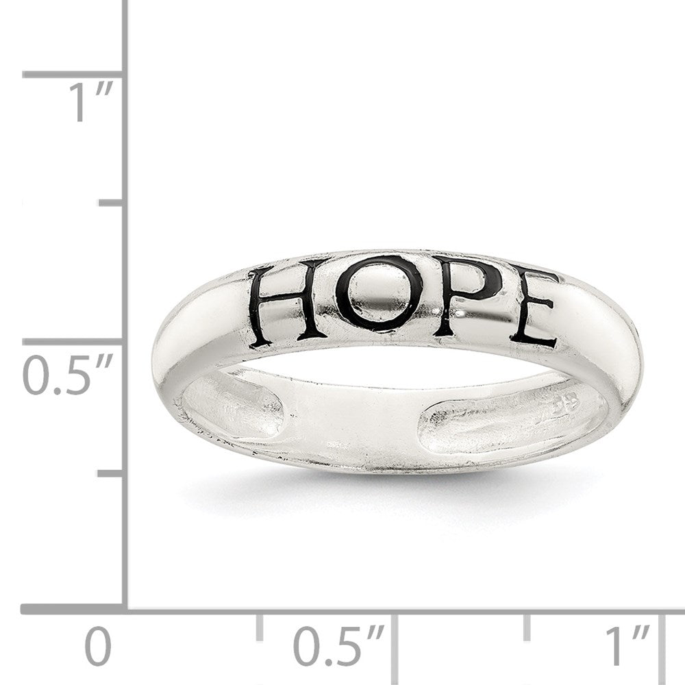 Sterling Silver Antiqued & Polished Hope Ring