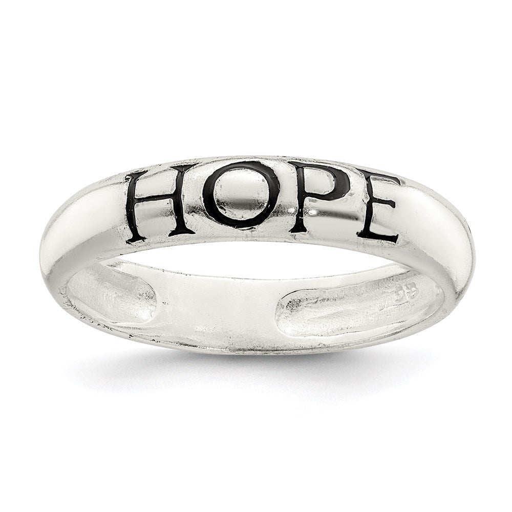 Sterling Silver Antiqued & Polished Hope Ring