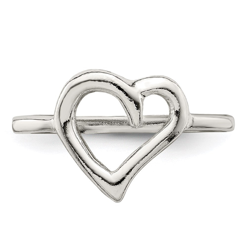 Sterling Silver Polished Heart Ring