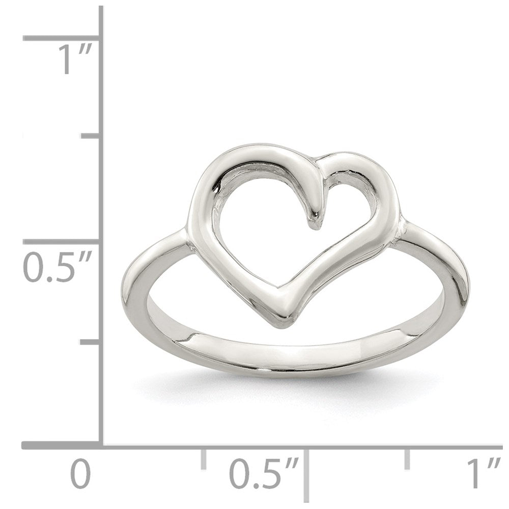 Sterling Silver Polished Heart Ring