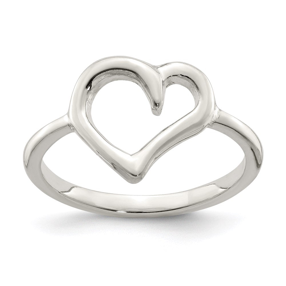 Sterling Silver Polished Heart Ring