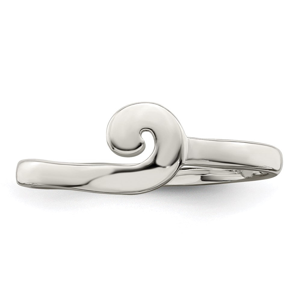 Sterling Silver Polished Swirl Ring