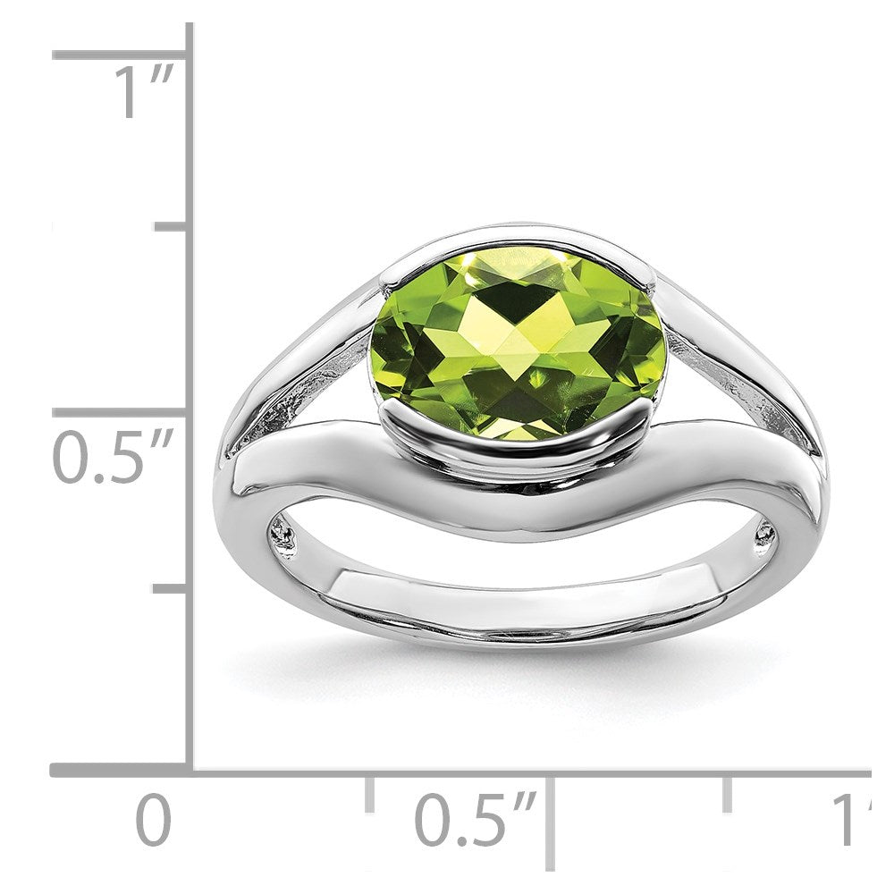 Sterling Silver Rhodium Peridot Ring