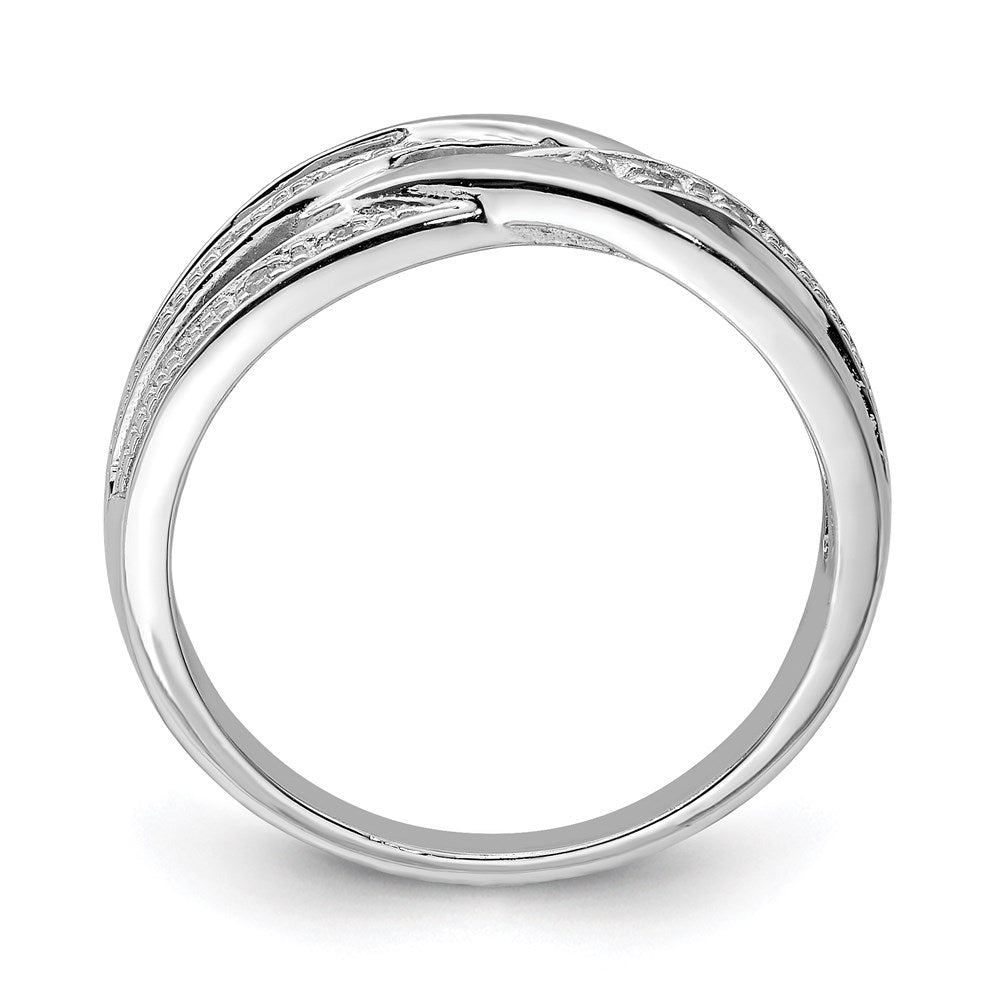 Sterling Silver Rhodium Plated Diamond Ring