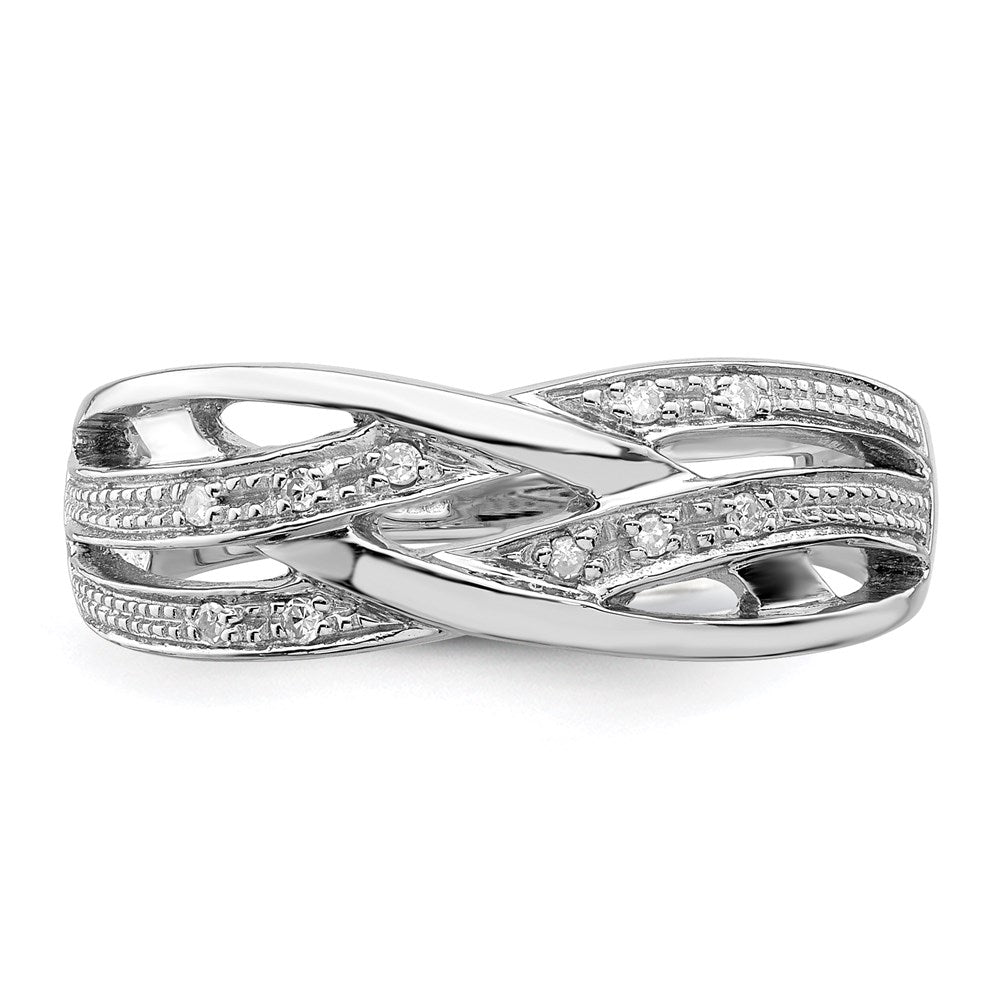 Sterling Silver Rhodium Plated Diamond Ring