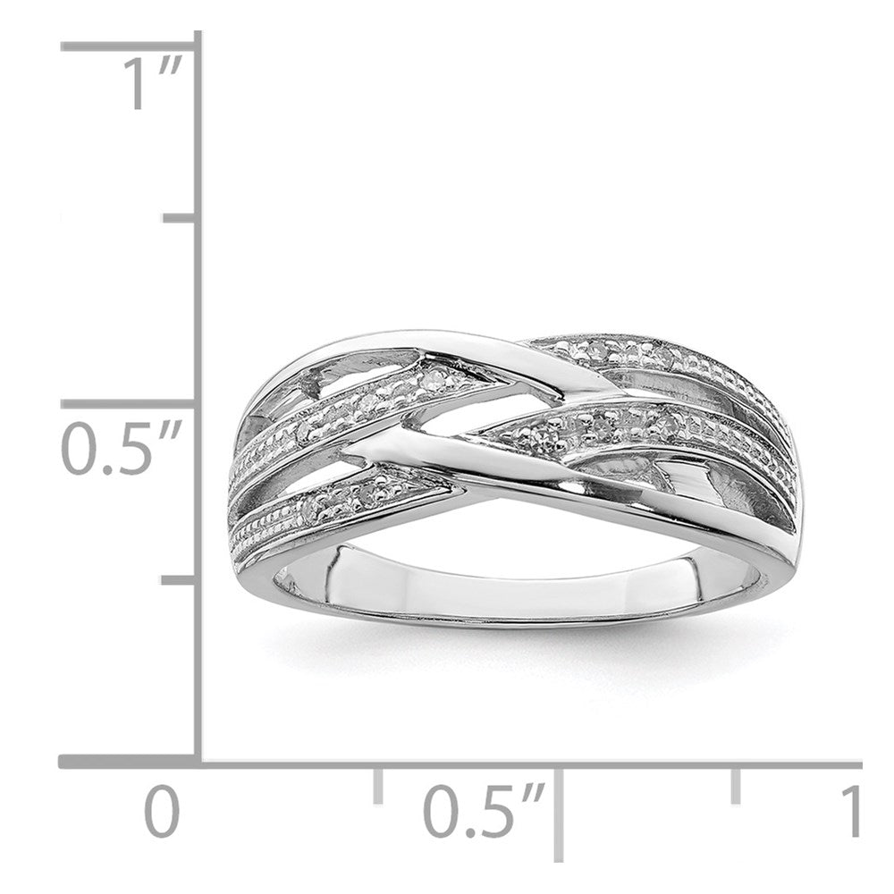 Sterling Silver Rhodium Plated Diamond Ring