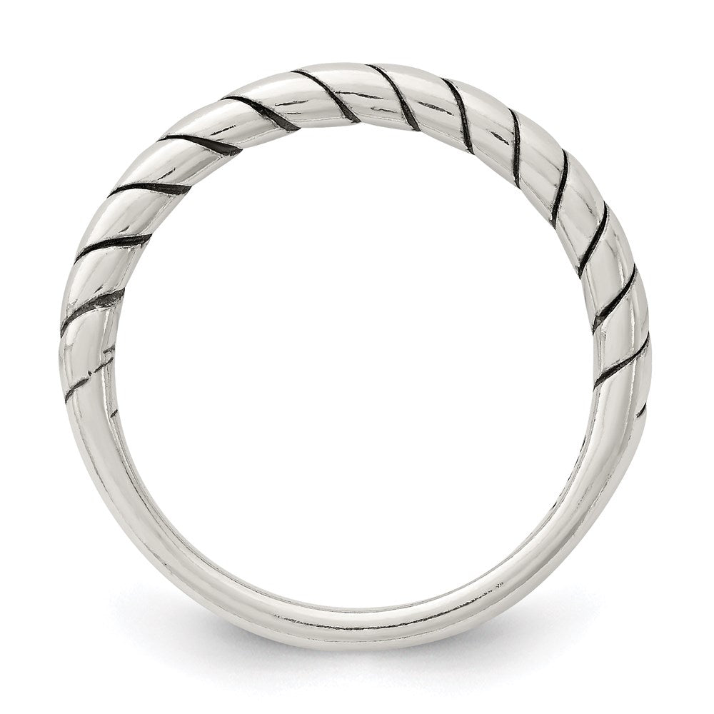 Sterling Silver Stackable Twist Ring