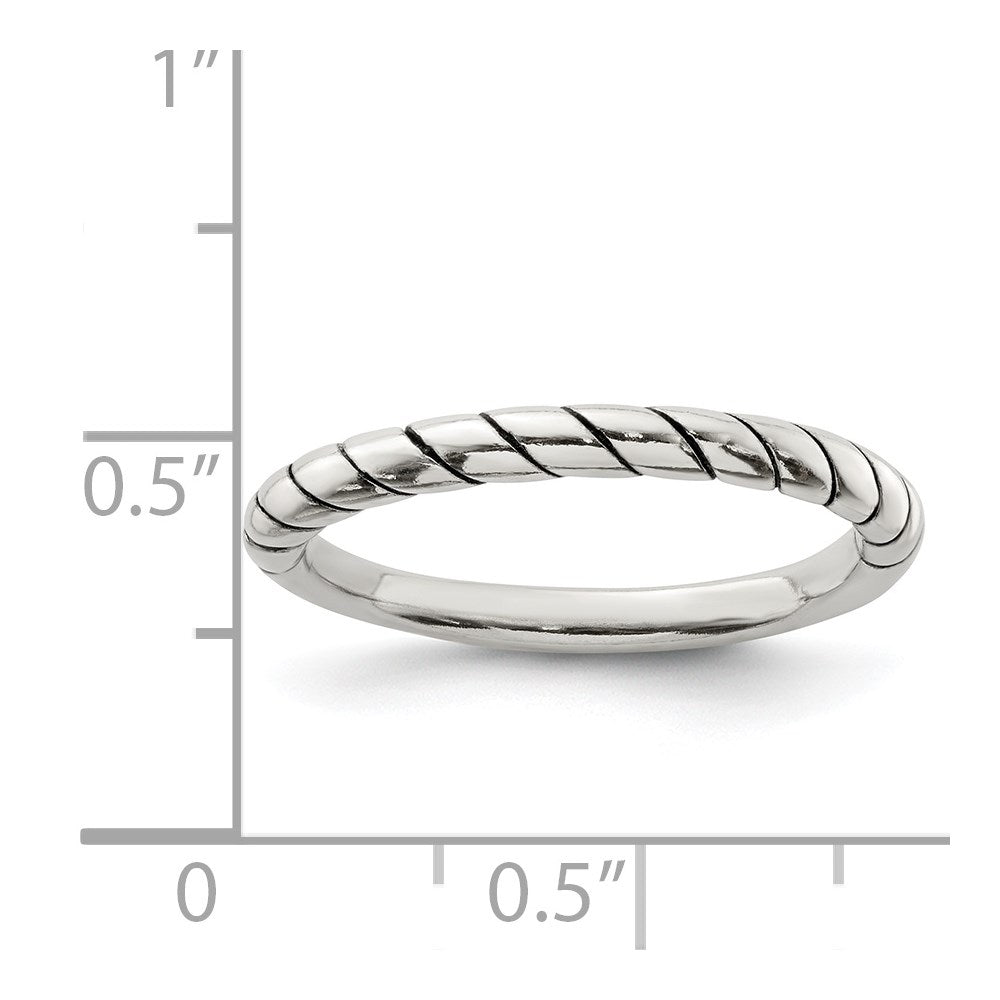 Sterling Silver Stackable Twist Ring