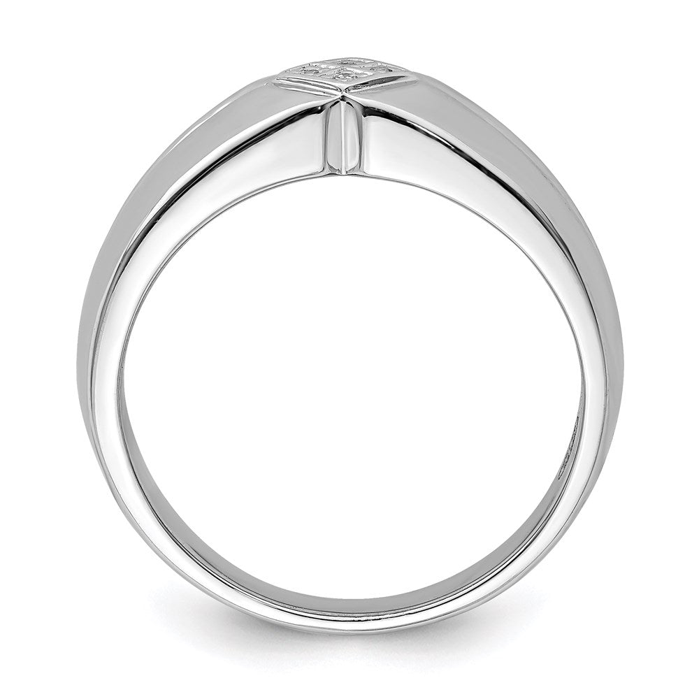 Sterling Silver Rhodium Plated Diam. Men's Ring