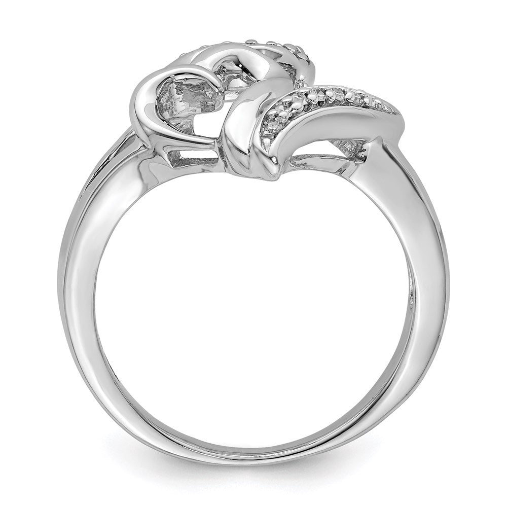 Sterling Silver Rhodium Diam. Heart Ring