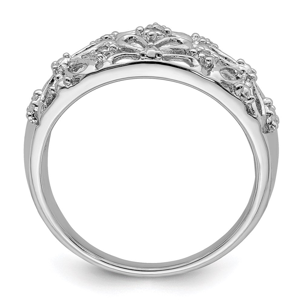 Sterling Silver Rhodium Plated Diamond Ring