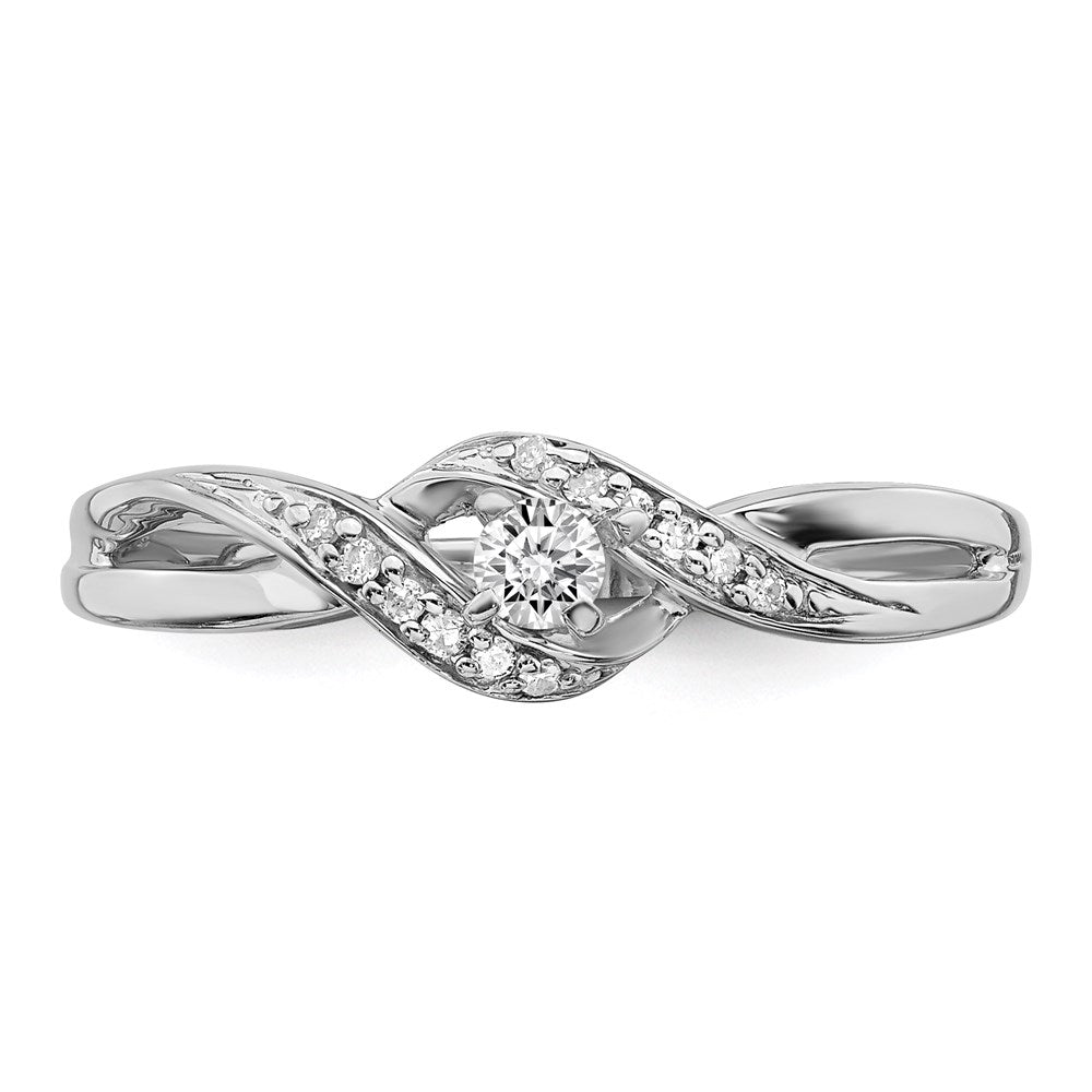 Sterling Silver Rhodium Plated Diamond Promise Ring