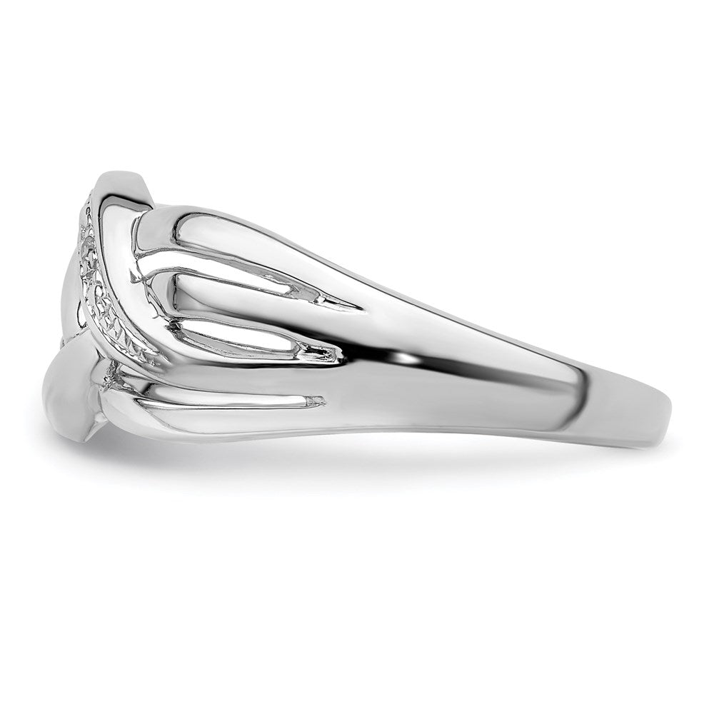 Sterling Silver Rhodium Plated Diamond Ring