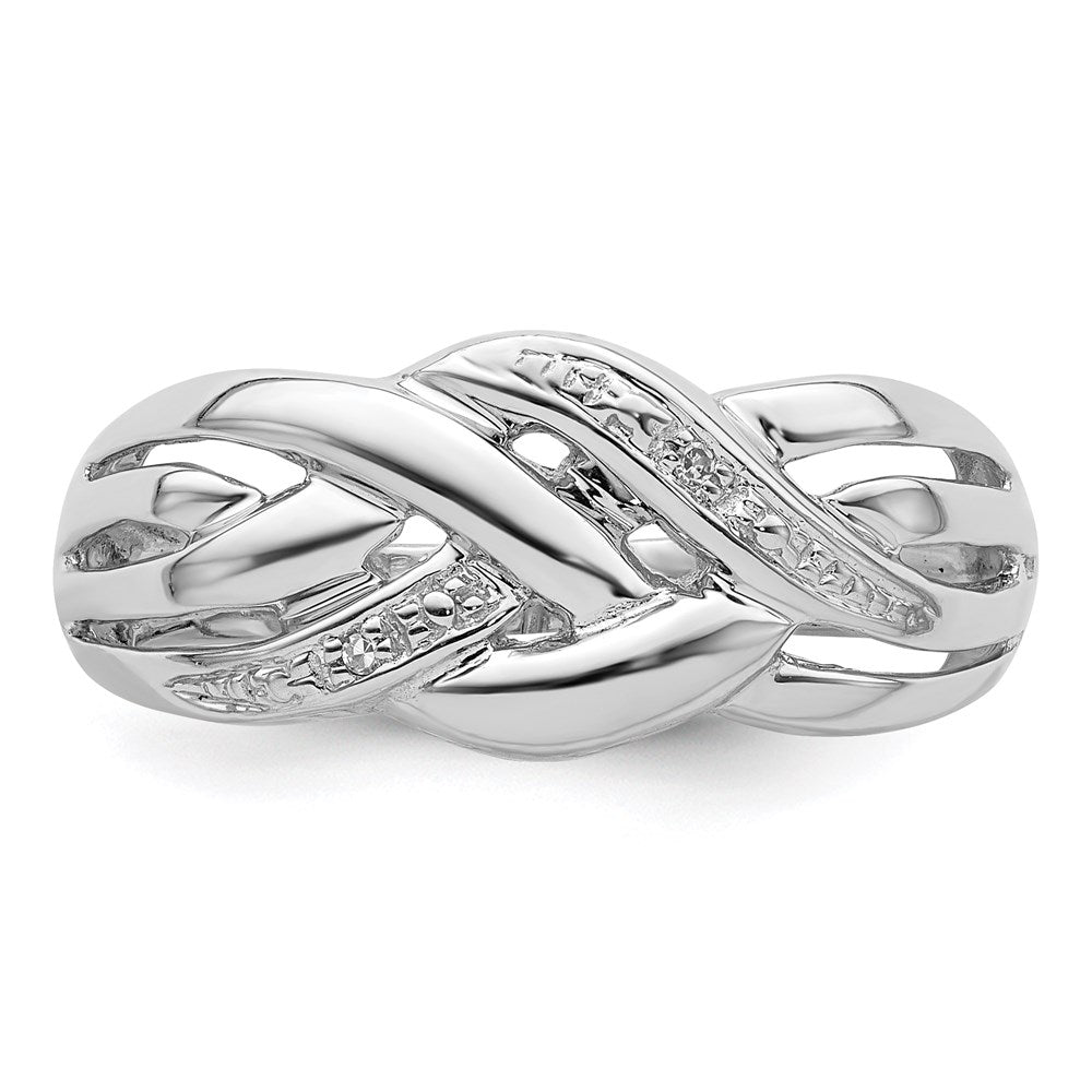 Sterling Silver Rhodium Plated Diamond Ring