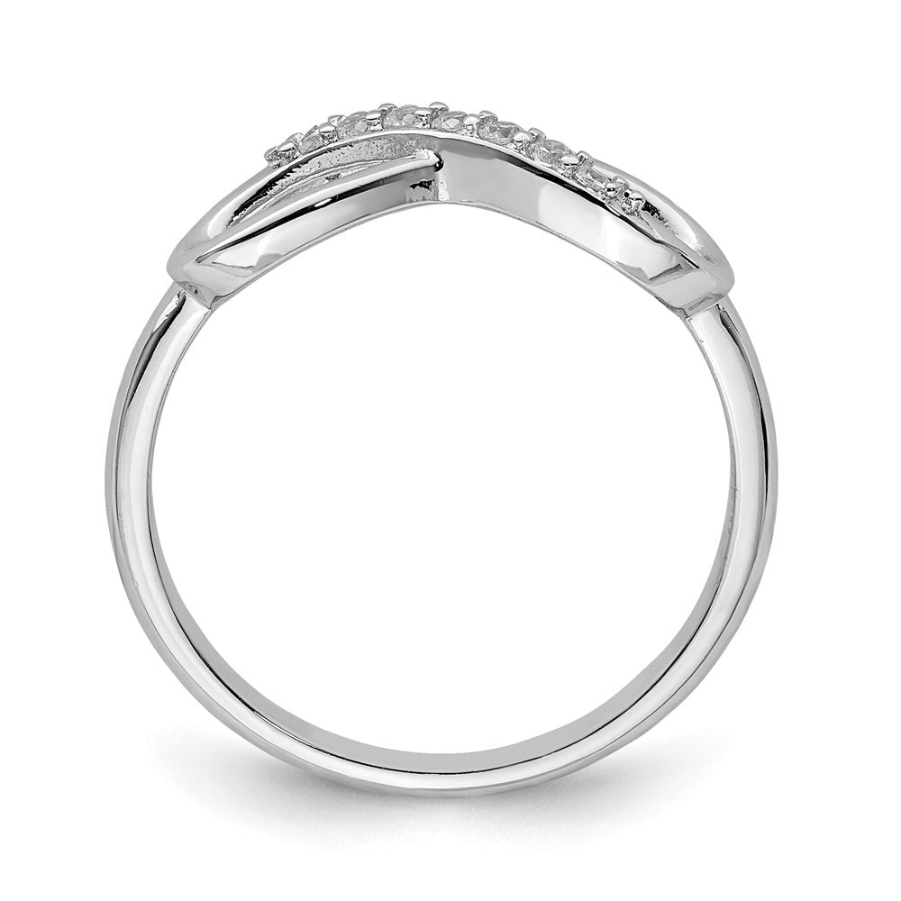 Sterling Silver Rhodium-plated CZ Infinity Ring