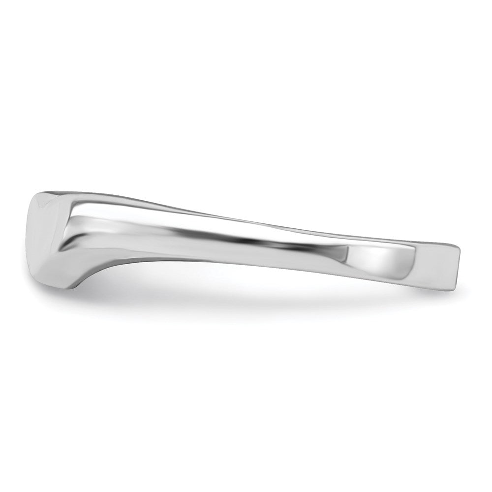 Sterling Silver RH-plated Polished Elongated Heart Children's Ring