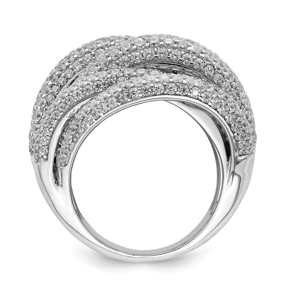 Sterling Shimmer Sterling Silver Rhodium-plated 536 Stone PavÇ CZ Ring