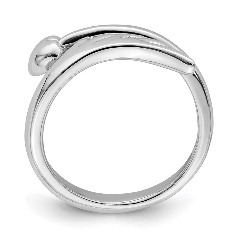 Sterling Silver Rhodium-plated Heart w/Wing Toe Ring