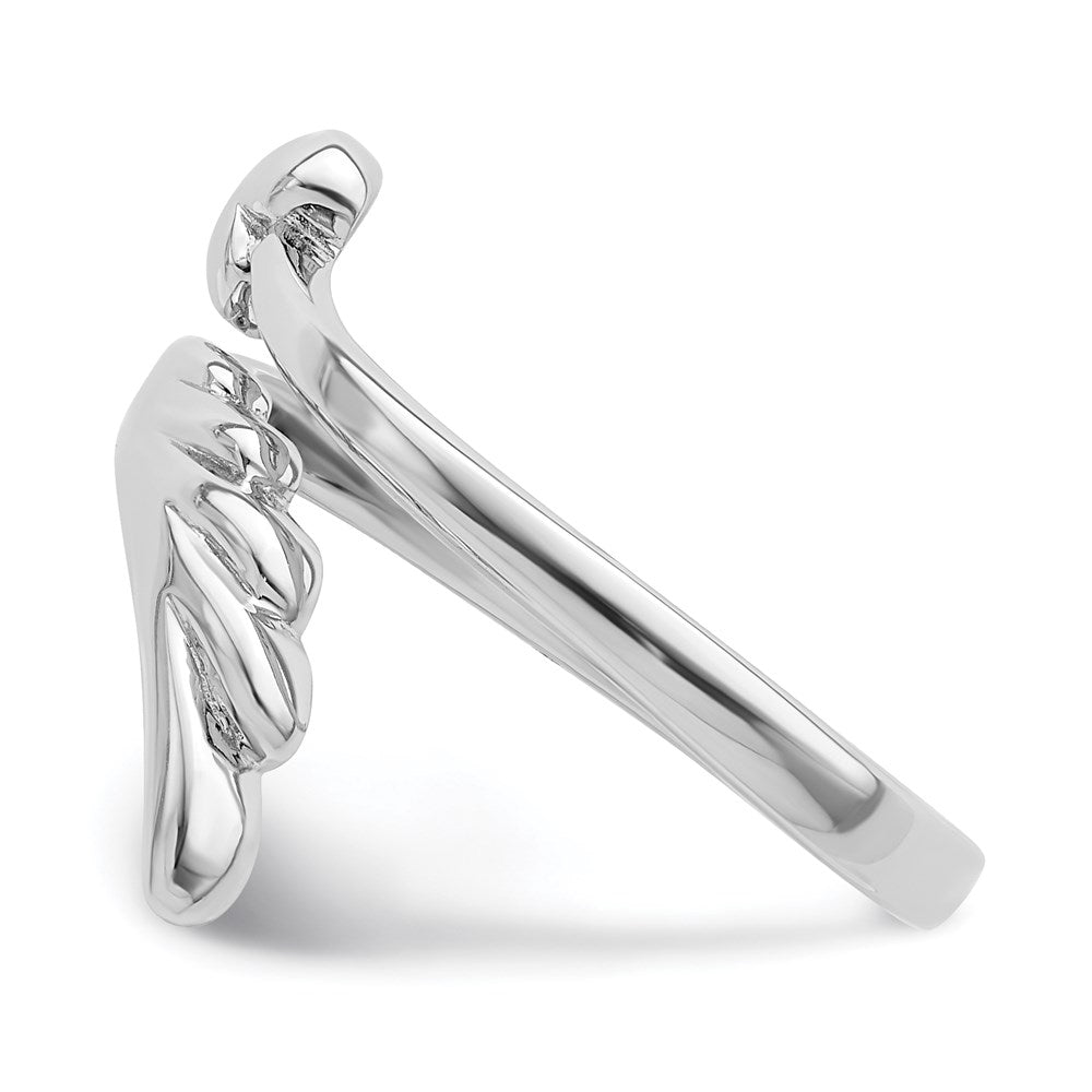 Sterling Silver Rhodium-plated Heart w/Wing Toe Ring