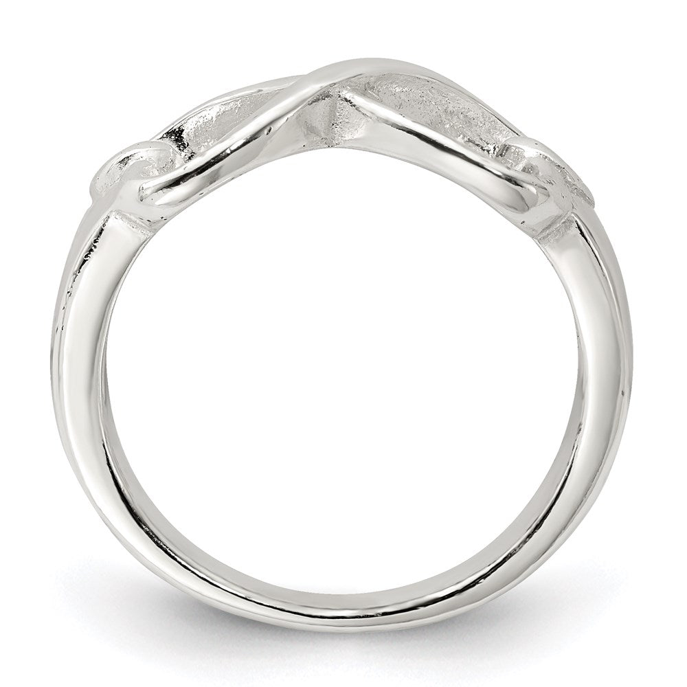 Sterling Silver Polished Heart Infinity Ring