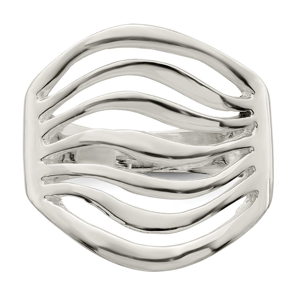 Sterling Silver Polished Wave Ring