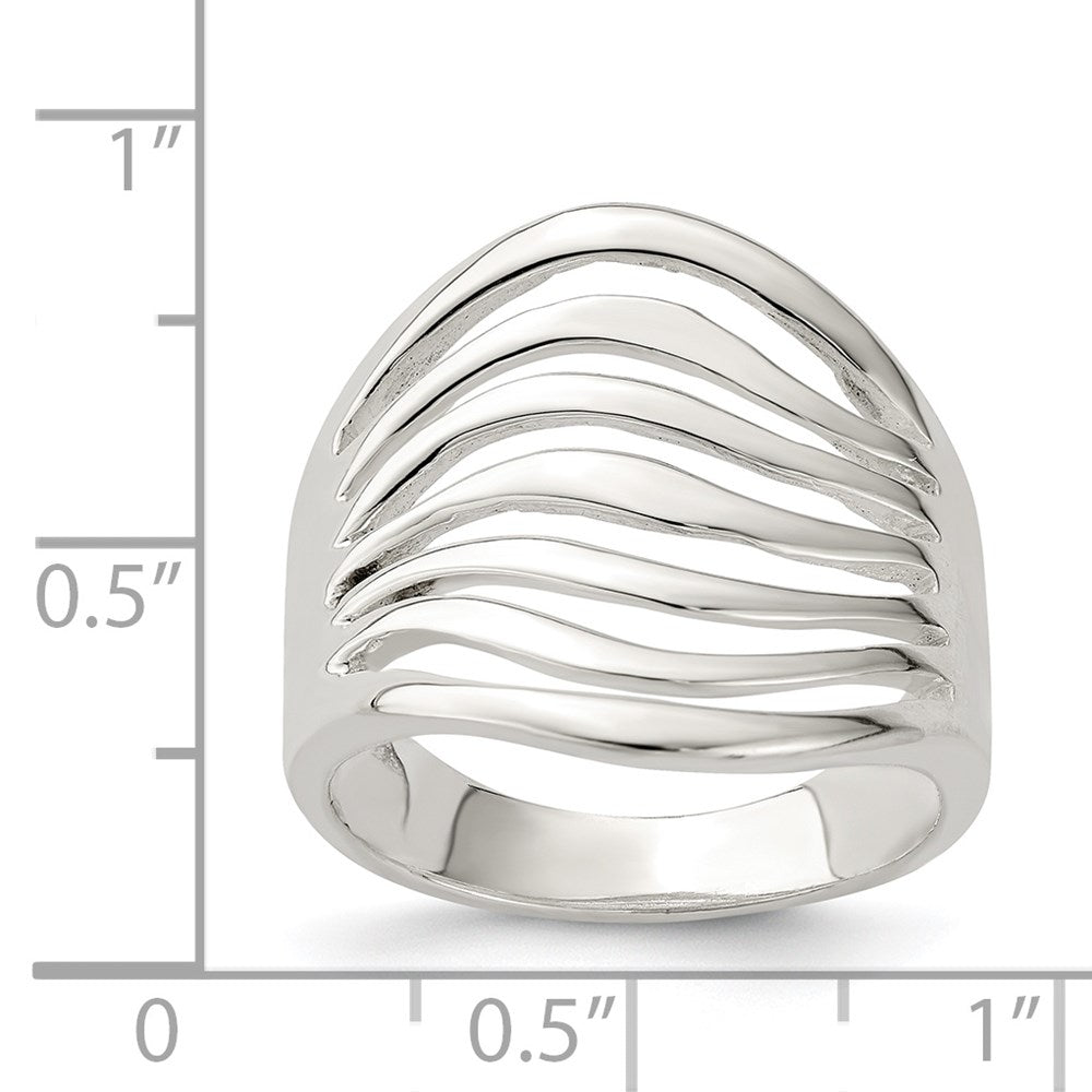 Sterling Silver Polished Wave Ring