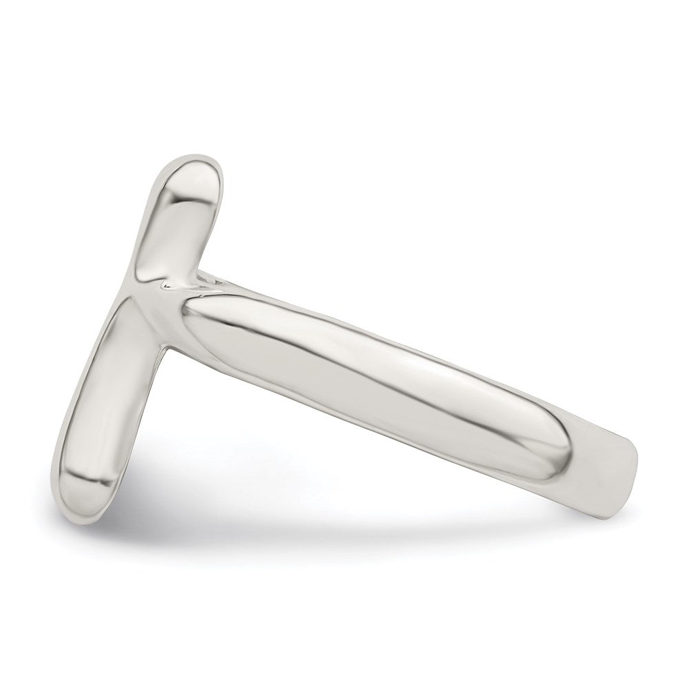 Sterling Silver Vertical Tiny Freeform Cross Ring