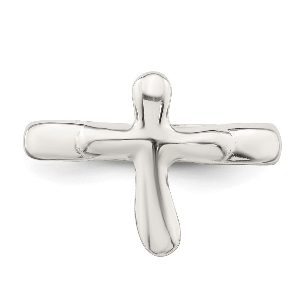 Sterling Silver Vertical Tiny Freeform Cross Ring