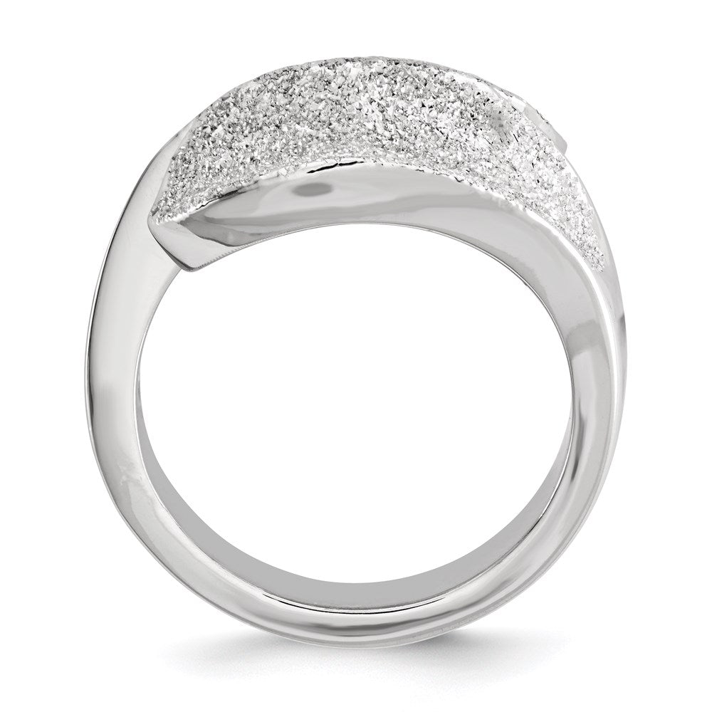 Sterling Silver Rhodium-plated Laser-cut Fancy Ring