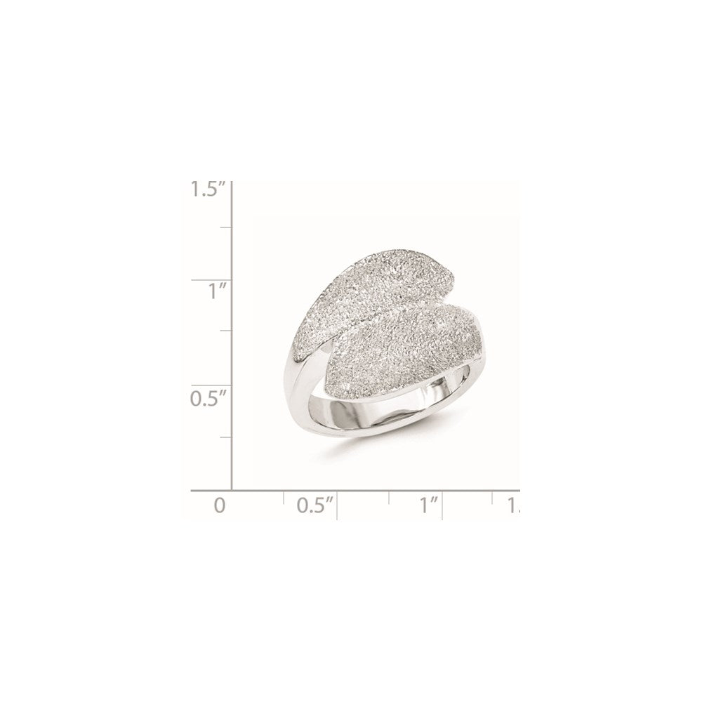 Sterling Silver Rhodium-plated Laser-cut Fancy Ring