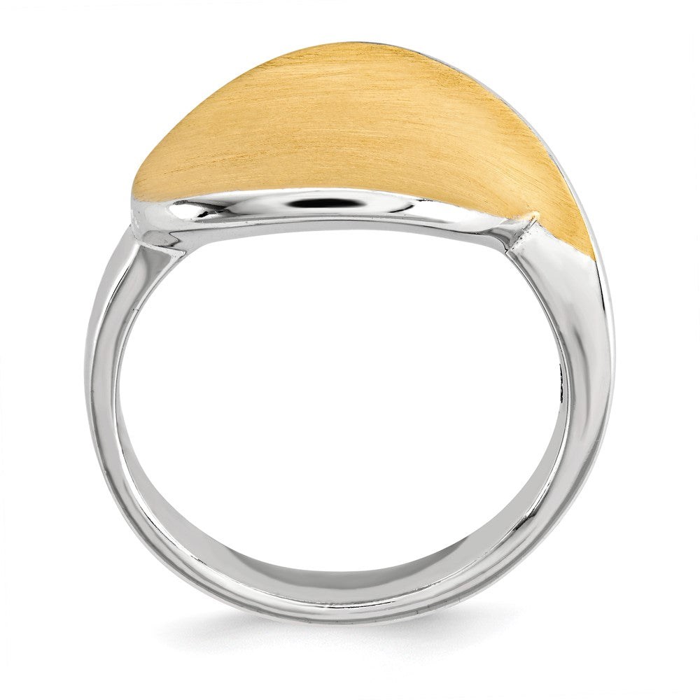 Sterling Silver Gold-plated Polished & Satin Ring