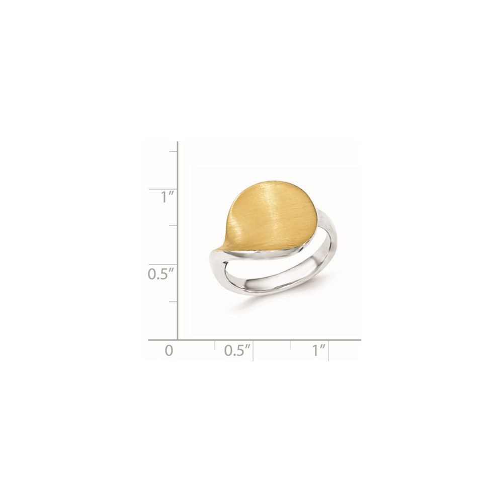 Sterling Silver Gold-plated Polished & Satin Ring